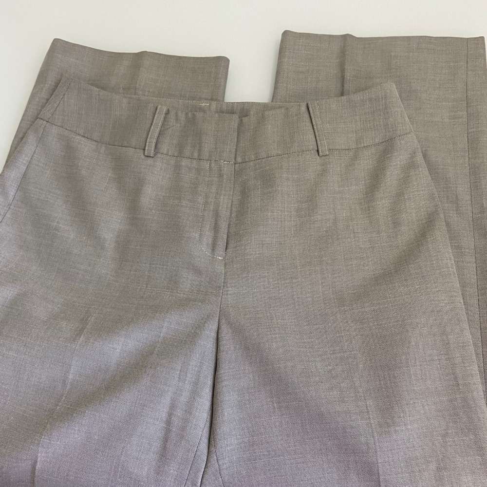 Anne Klein Taupe Straight-Leg Dress Trousers